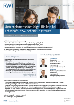 Informationsblatt Unternehmensnachfolge Beratung